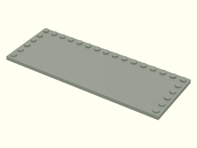 LEGO Tile 6x16 with Studs on 3 Sides - Light Grey (Old Shade)