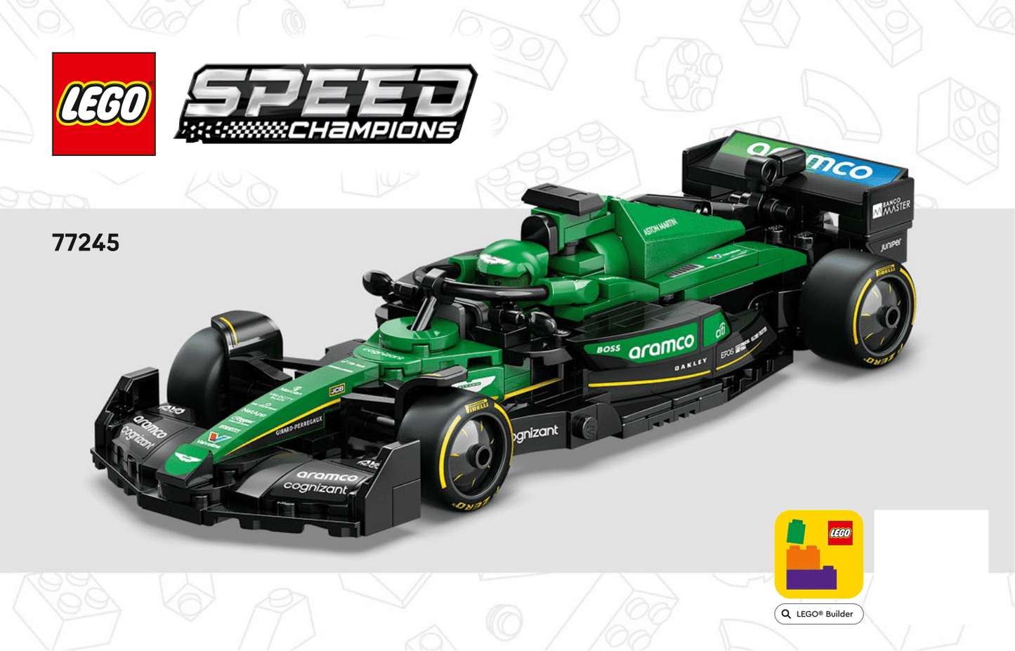 LEGO Speed Champions Aston Martin Aramco F1 AMR24 Set #77245 As Pictured