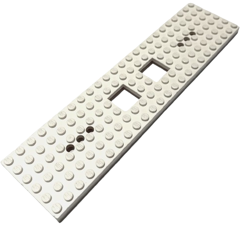 LEGO White Train Base 6x24 2 Square Cutouts And 3 Round Holes Each End