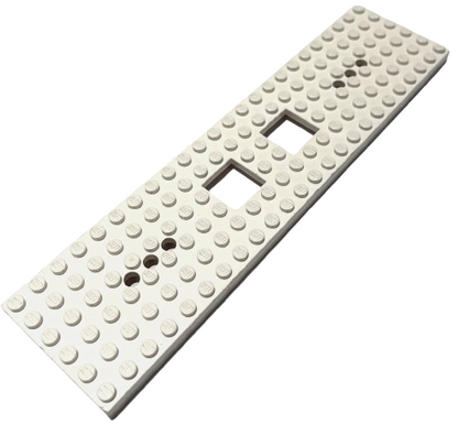 LEGO White Train Base 6x24 2 Square Cutouts And 3 Round Holes Each End