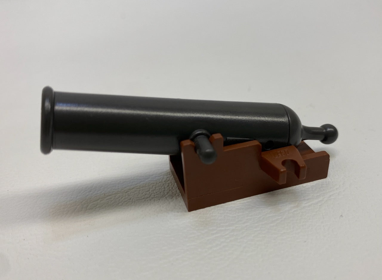LEGO Cannon With Reddish Brown Base and Pearl Dark Grey Barrel