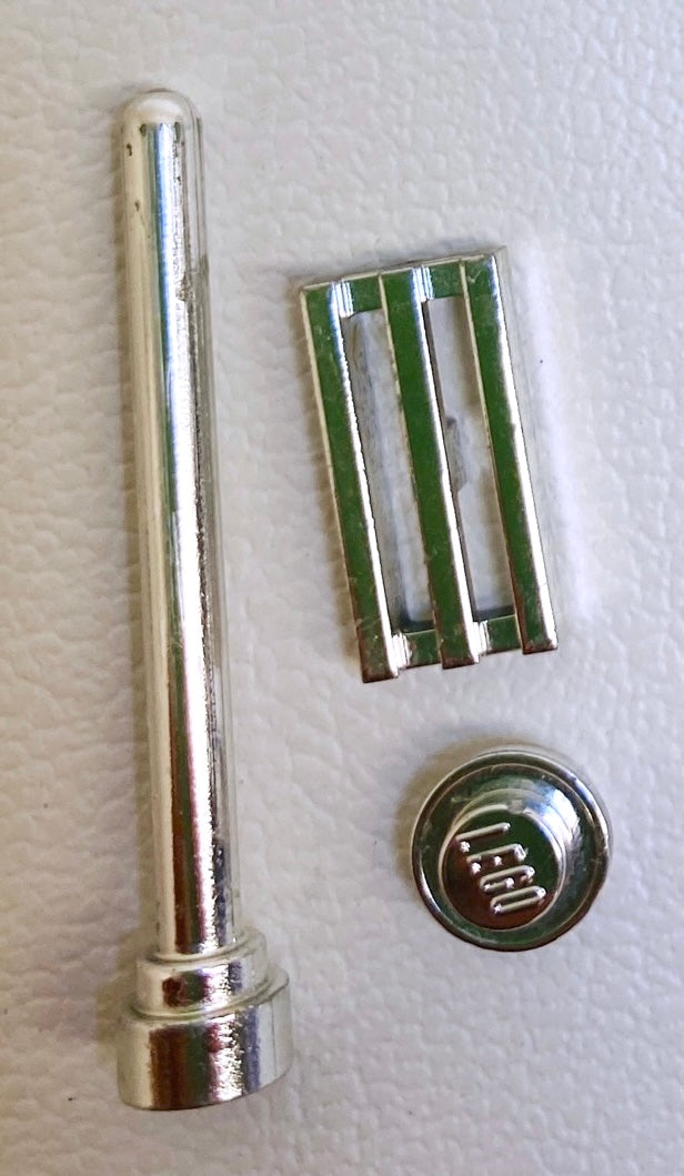 LEGO Chrome Silver Fun Pack Round Plate Antenna and Grille Tile