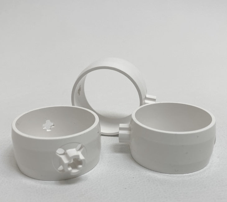 LEGO Technic Vintage Cylinder 4x4x1-2/3 with Axle Holes - Pack of 3 White