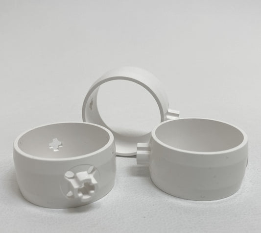 LEGO Technic Vintage Cylinder 4x4x1-2/3 with Axle Holes - Pack of 3 White