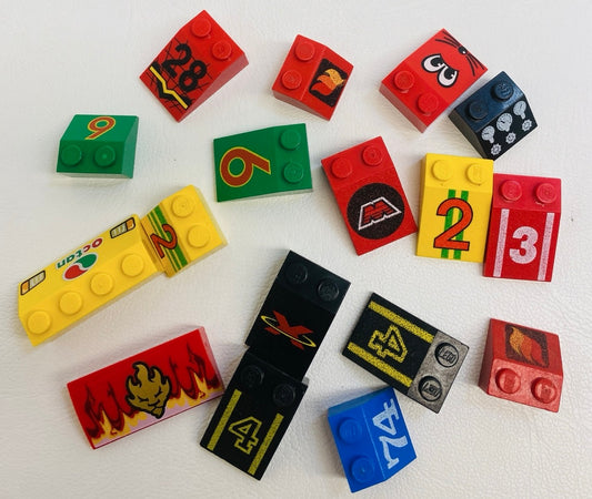 LEGO Printed Slopes Fun Pack Racing Numbers Flames and More