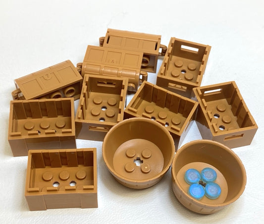 LEGO Medium Nougat Cargo Container Fun Pack Barrels Crates and Treasure Chests