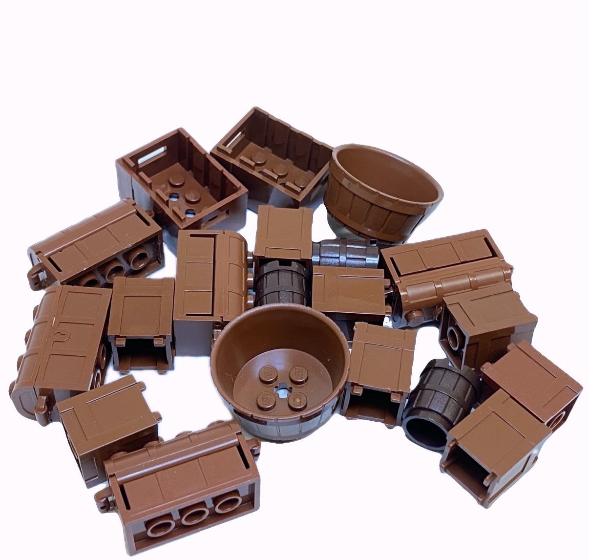 LEGO Reddish Brown / Dark Brown Cargo Container Fun Pack Barrels Crates and Treasure Chests