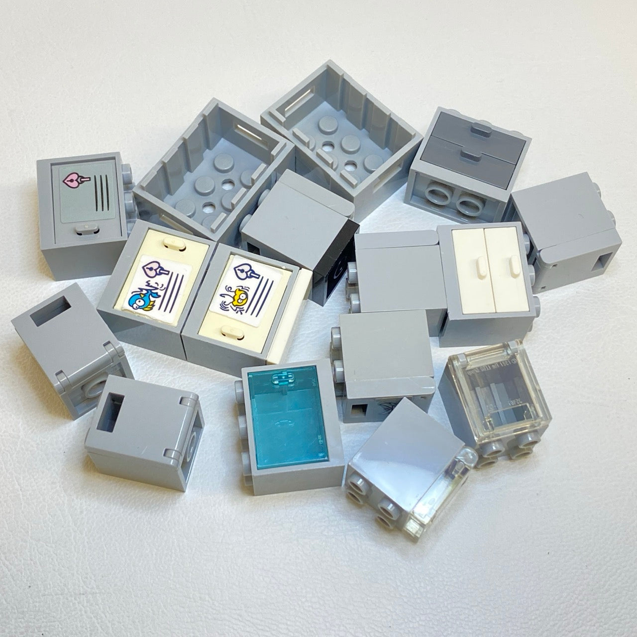 LEGO Light Bluish Grey Containers Fun Pack Crates Cupboards Lockers