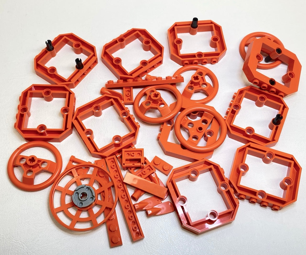 LEGO Reddish Orange Fun Pack Mixed Pieces Bricks Plates Steering Wheels and More
