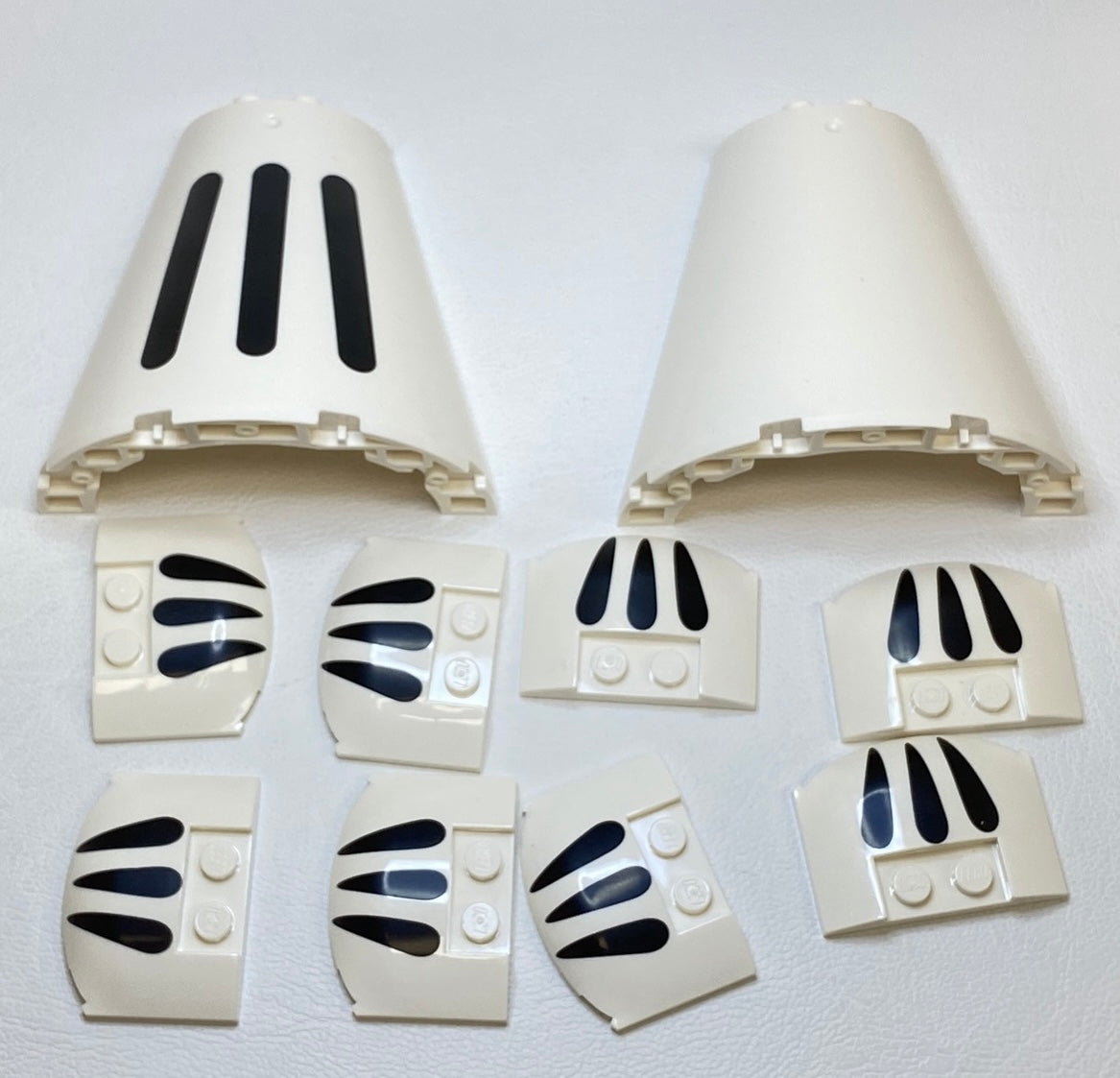 LEGO White Cones and Curved Wedges with Black Lines Fun Pack