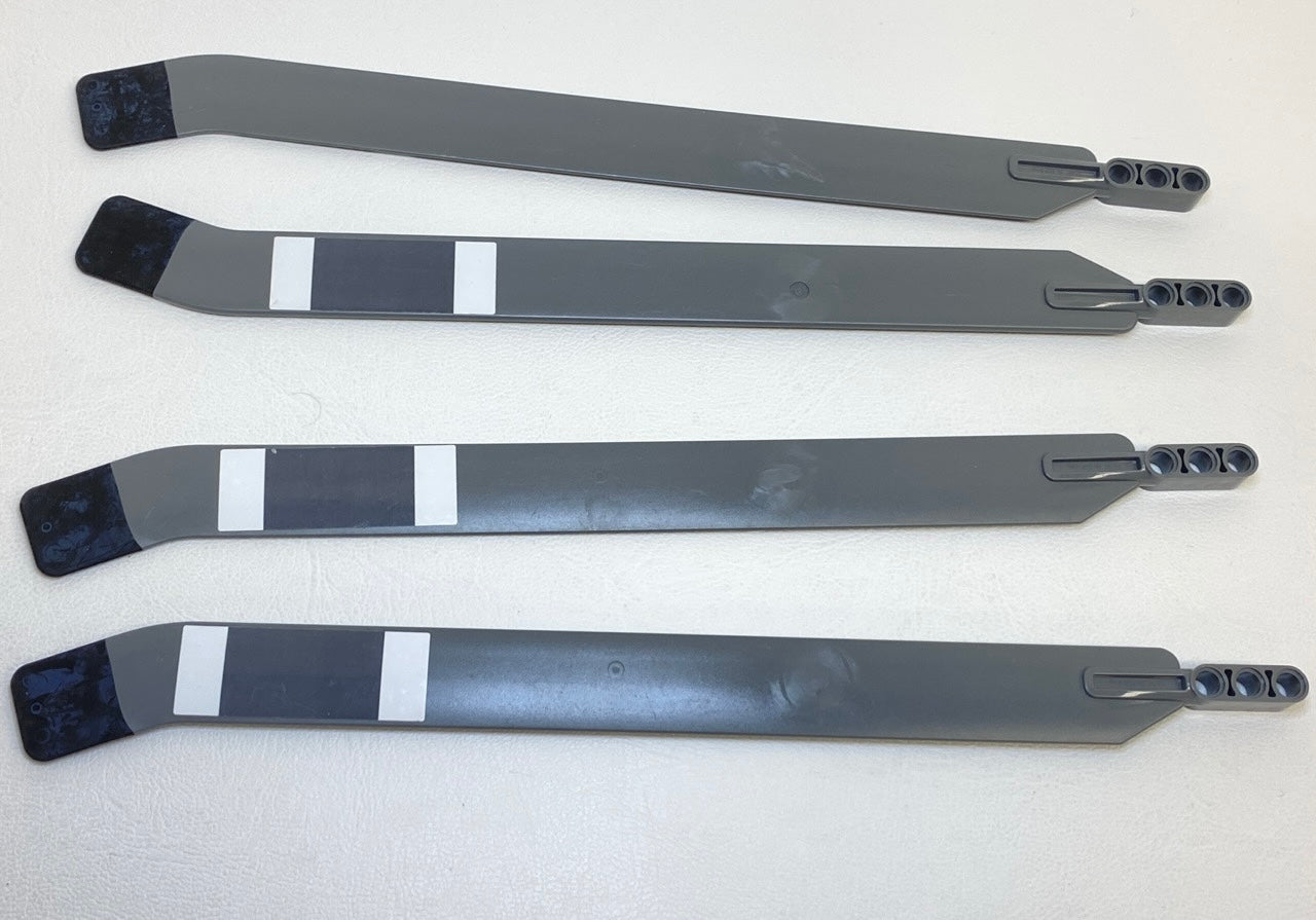 LEGO Technic Large Rotor Blade Pack of 4 Dark Bluish Grey with Black Tip