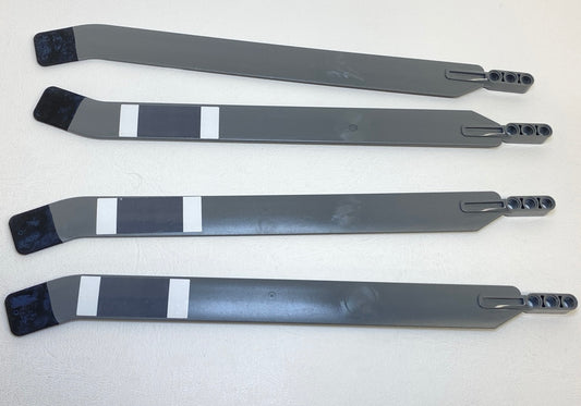 LEGO Technic Large Rotor Blade Pack of 4 Dark Bluish Grey with Black Tip