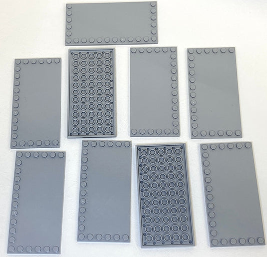 LEGO Tile 6x12 with Studs on Edges Pack of 9 Light Bluish Grey