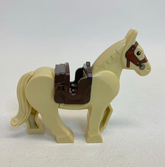 LEGO Animal Tan Horse With Movable Legs & Dark Brown Saddle