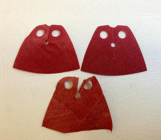 LEGO Lord of the Rings Very Short Cloth Cape Pack of 3 Dark Red for Hobbit / Dwarf Minifigures