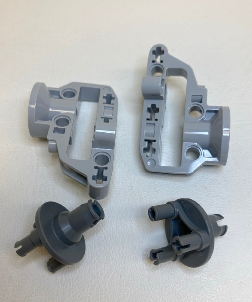 LEGO Technic Steering Portal Axle Pack of 2 Light Bluish Grey with Dark Bluish Grey Wheel Hub