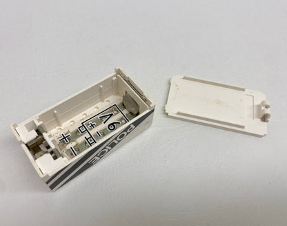 LEGO Vintage White 9V Battery Box with Police Pattern