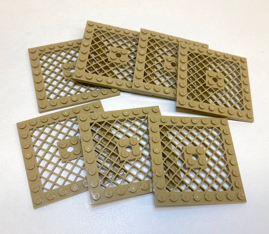 LEGO Grille Plate 8x8 Pack of 7 Dark Tan
